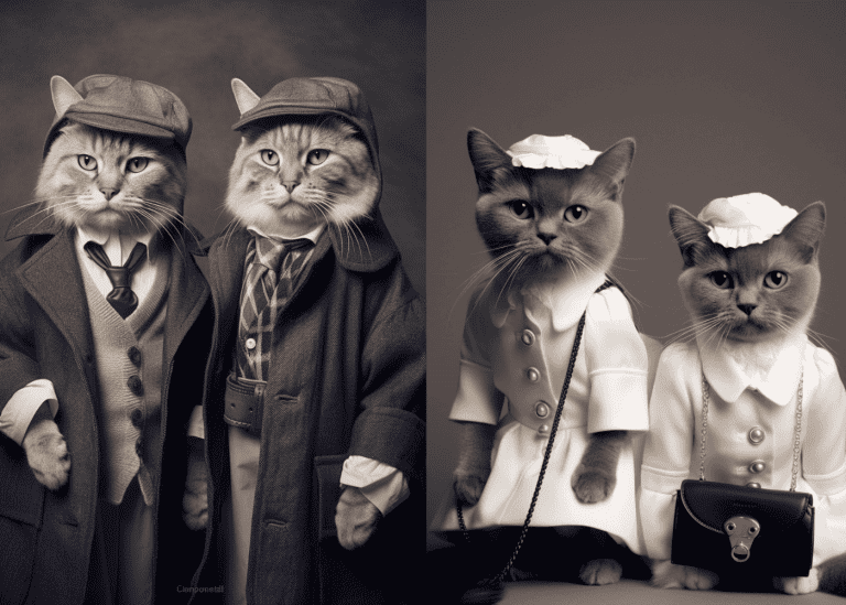 Photo of AI takes on cats wearing designer clothes
