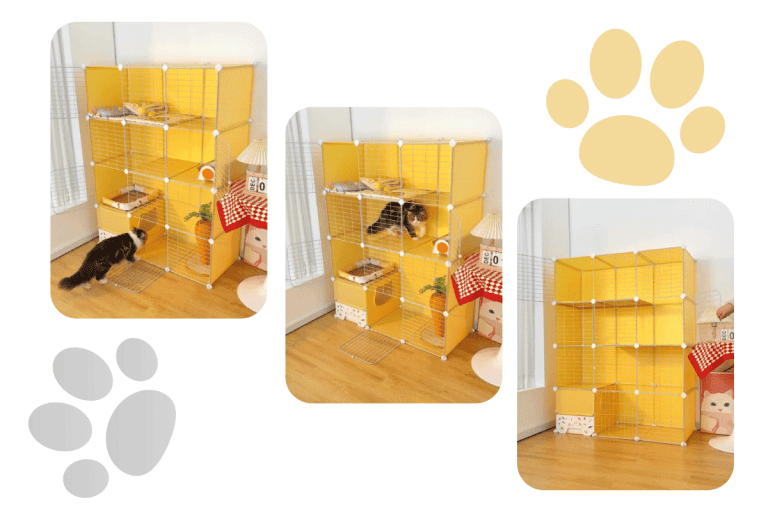 A photo collage of a cat villa, The Cat Villa That Your Feline Is Wishing For!
