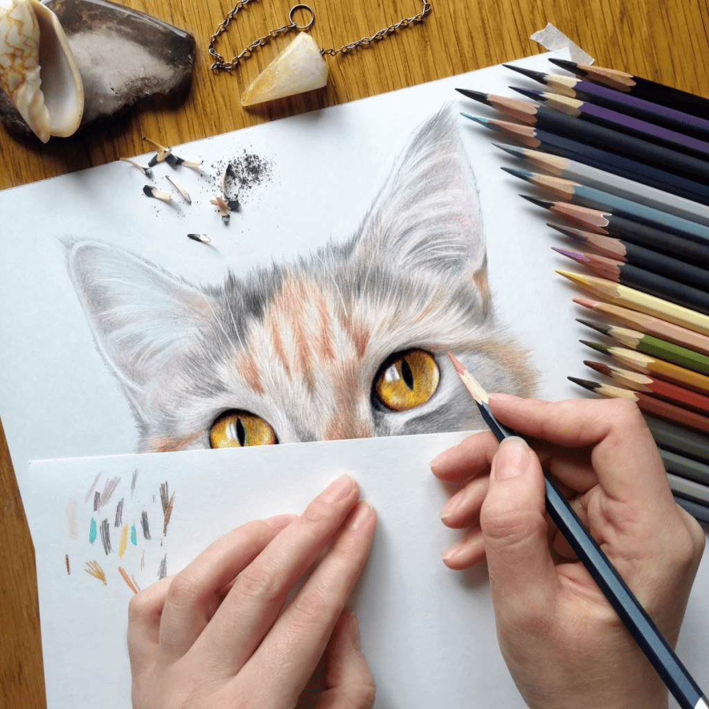 Colored pencils - cat portrait