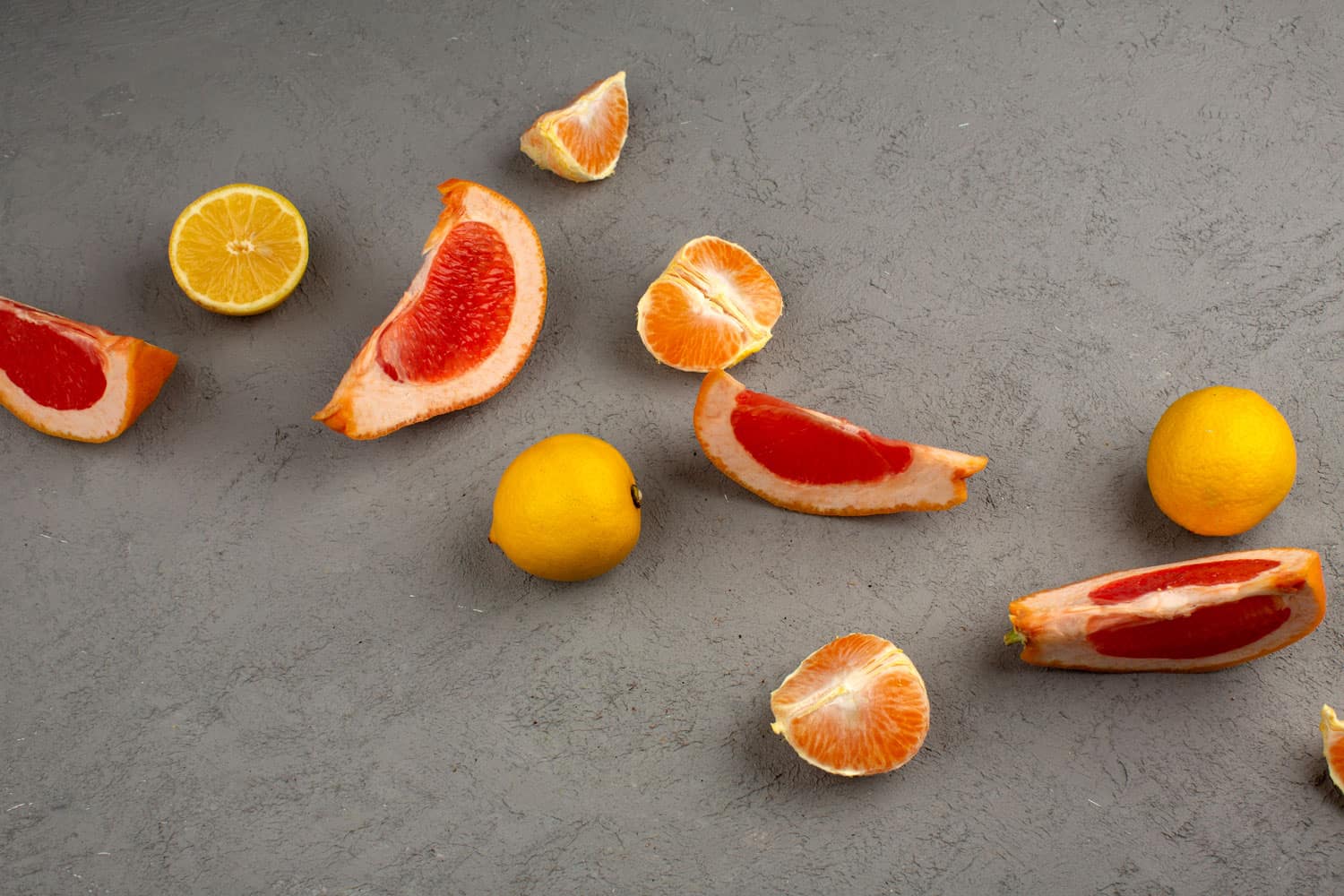 Citrus slices on a table