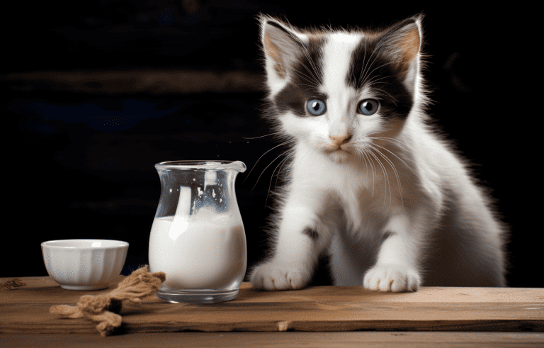 Kitten and milk